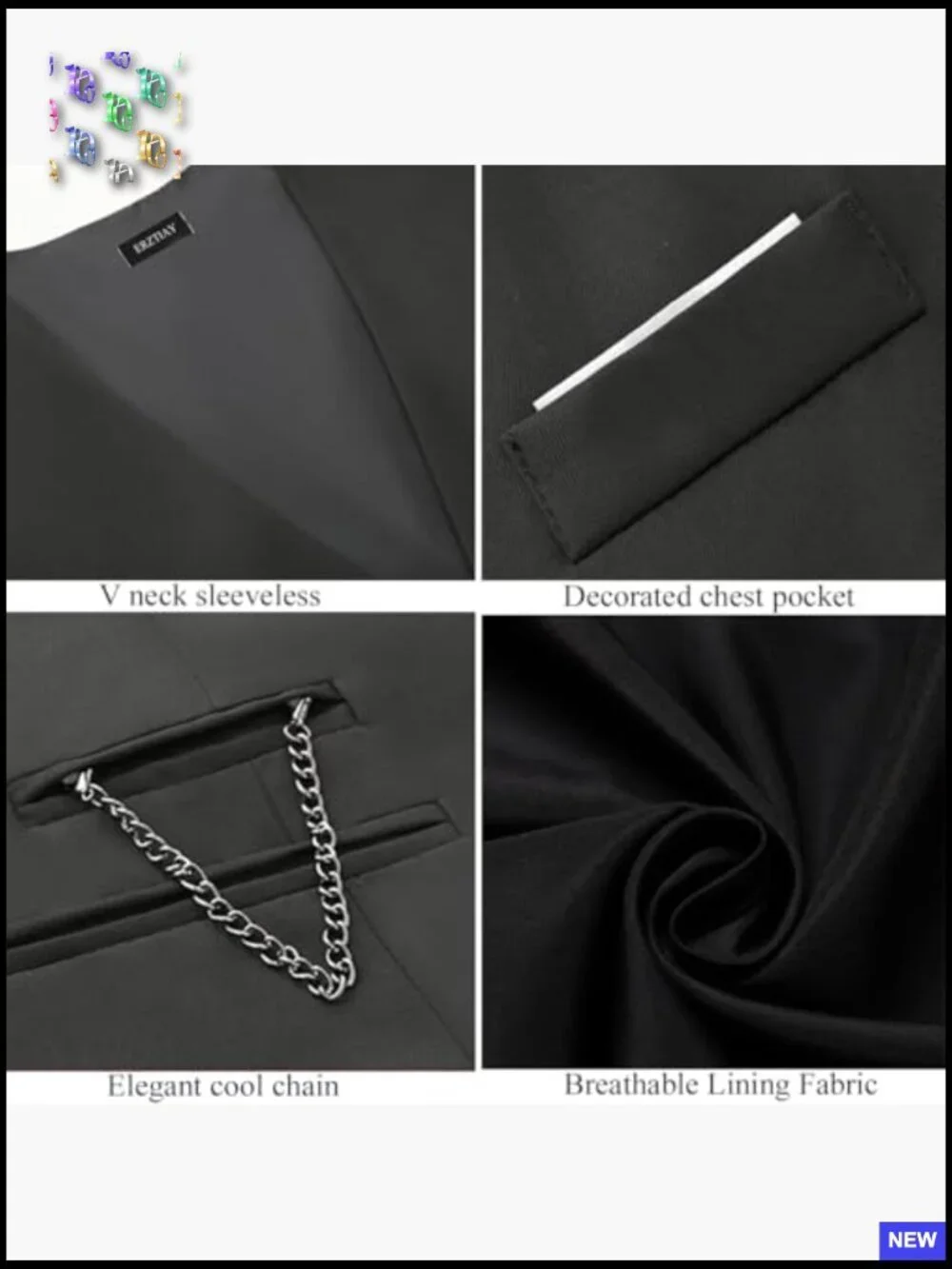 Slim Fit Sleeveless Vest Formal Business Tuxedo Waistcoat Classic Elegant
